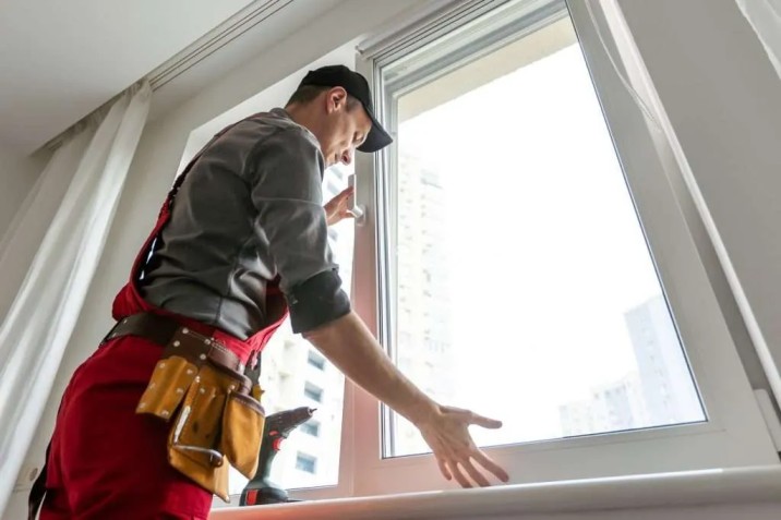 Technicians installing new windows in a Grand Junction home