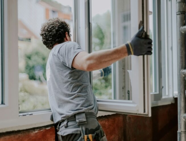 Residential glass window repair Glenwood Springs by Summit Glass technician replacing broken glass