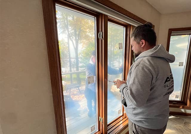 Emergency glass window repair in Grand Junction by Summit Glass technician