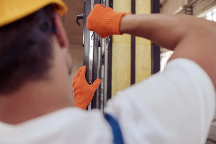 Technician repairing storefront door not locking in Grand Junction