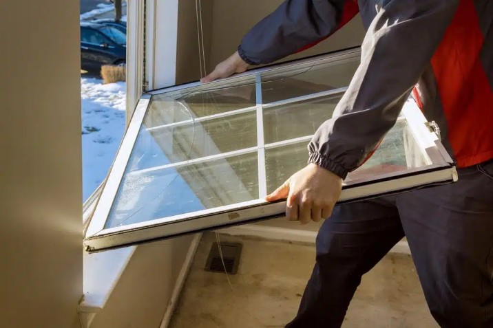 Technician performing same day window repair in Glenwood Springs
