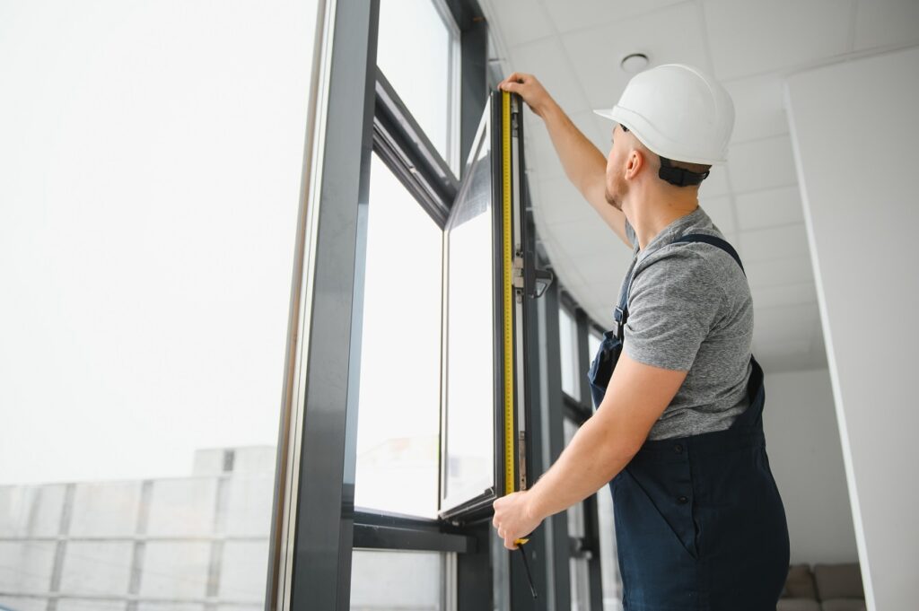 Professional technician repairing a window in Grand Junction